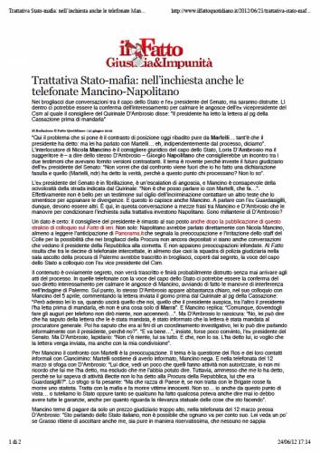 Trattativa Stato mafia- nell’inchiesta anche le telefonate Mancino-Napolitano – Il Fatto Quotidiano 21 06 2012.jpg